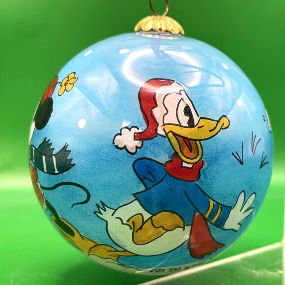 Disney Inside Reverse Painted Glass Christmas Ornament Mickey Minnie Donald Goof - Picture 5 of 12